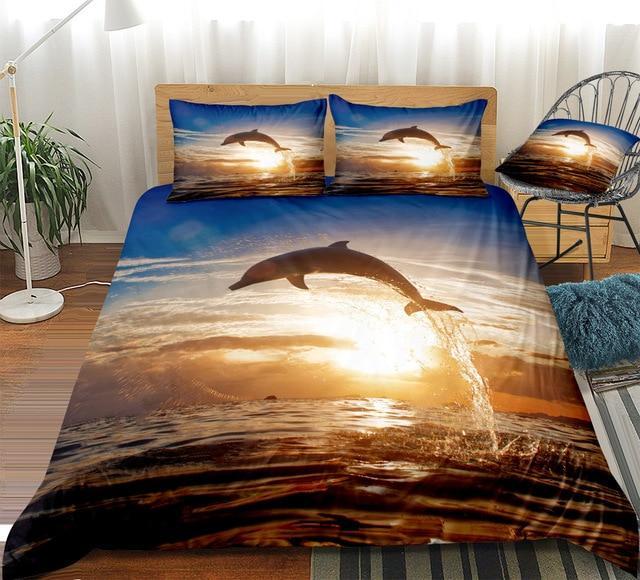 Dolphin 3 Pieces Quilted Comforter Set