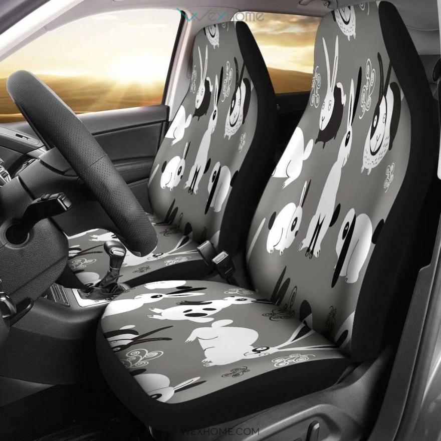 Art Bunny Rabbit Car Seat Covers Amazing Gift Ideas Unique Car Gift 2021