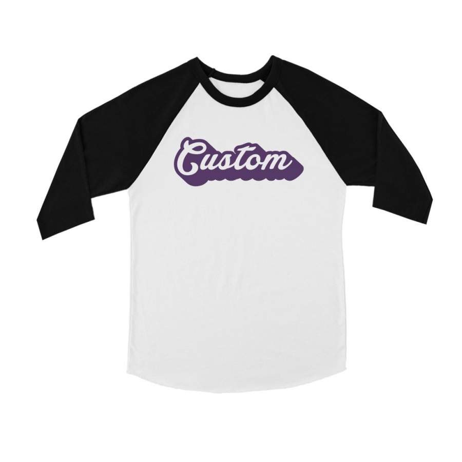 Purple Pop Up Text Colorful Fun Kids Personalized Baseball Shirt