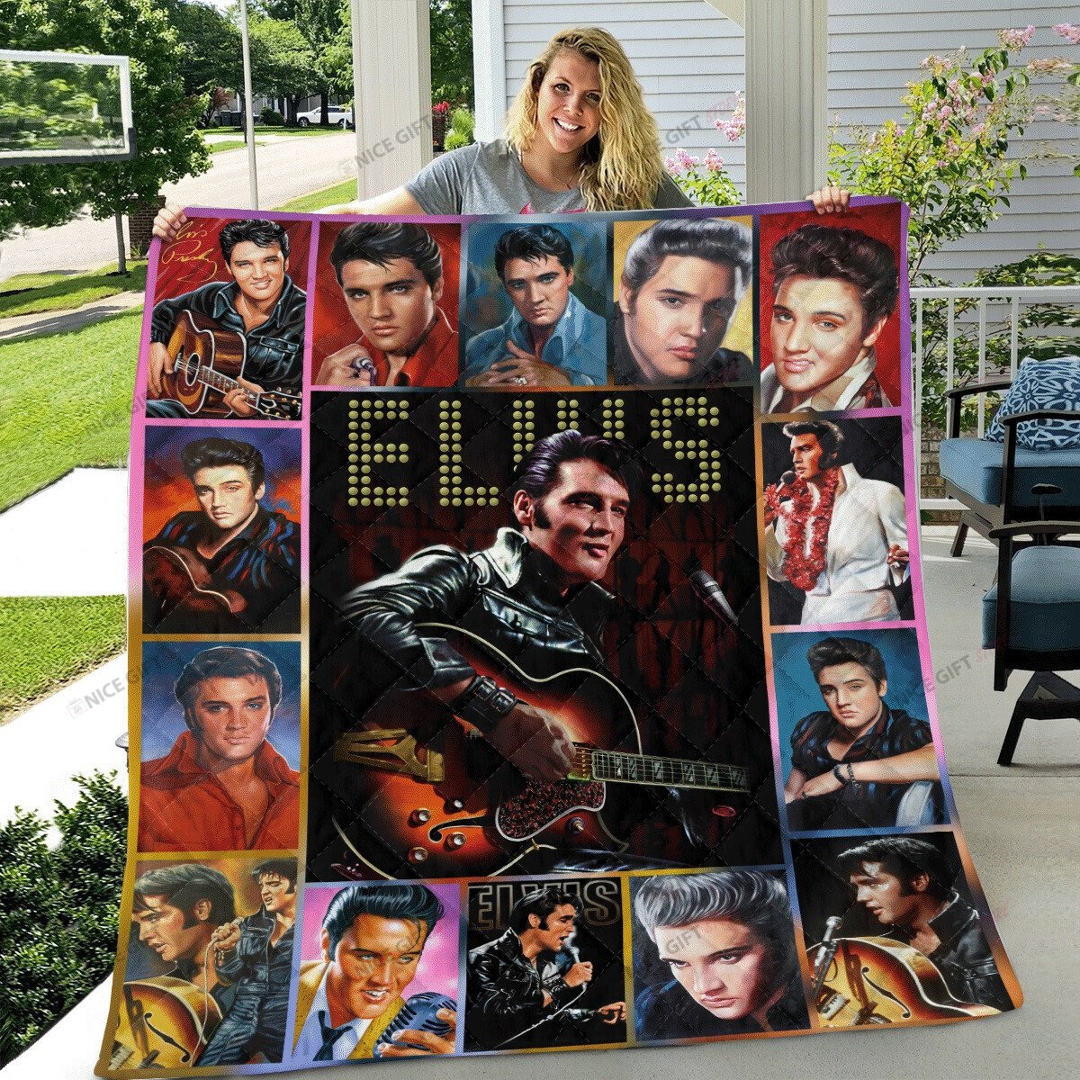 Elvis Presley Fleece Blanket Blk-Z2V5