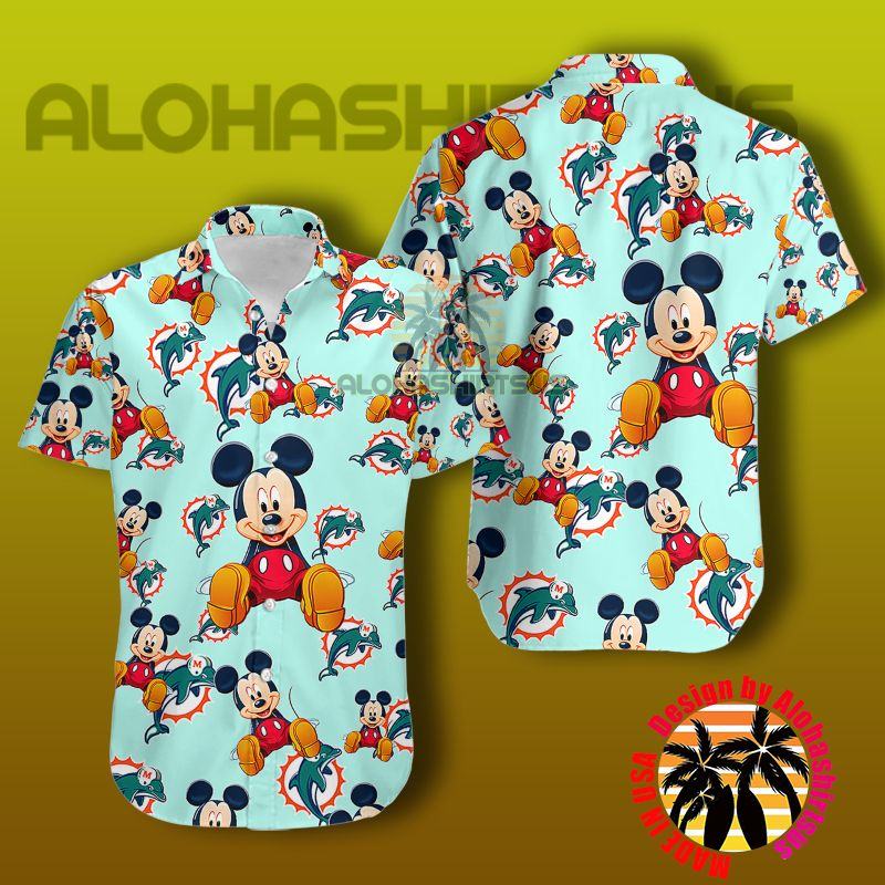 Enchanting Mickey Mouse Miami Dolphins Nfl Light Blue Summer Hawaiian Shirts