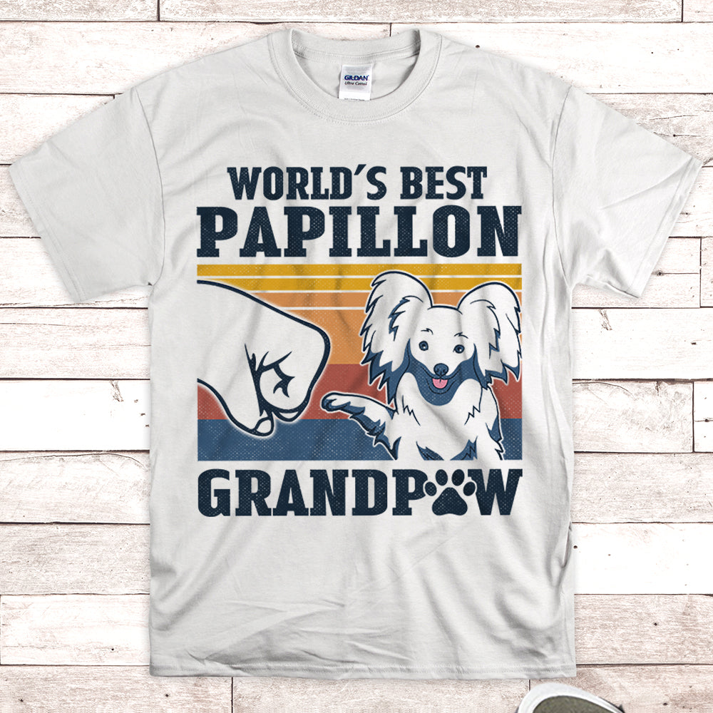 World’S Best Papillon Grandpaw Shirts Gift For Papillon Grandpa M0402 Nh95