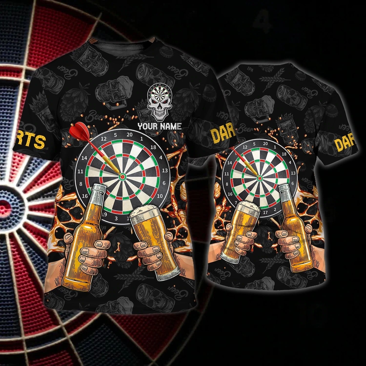 Personalized 3D Full Print Dart And Beer Shirt For Men And Women, Drinking Beer Dart Shirt, Dart Gift