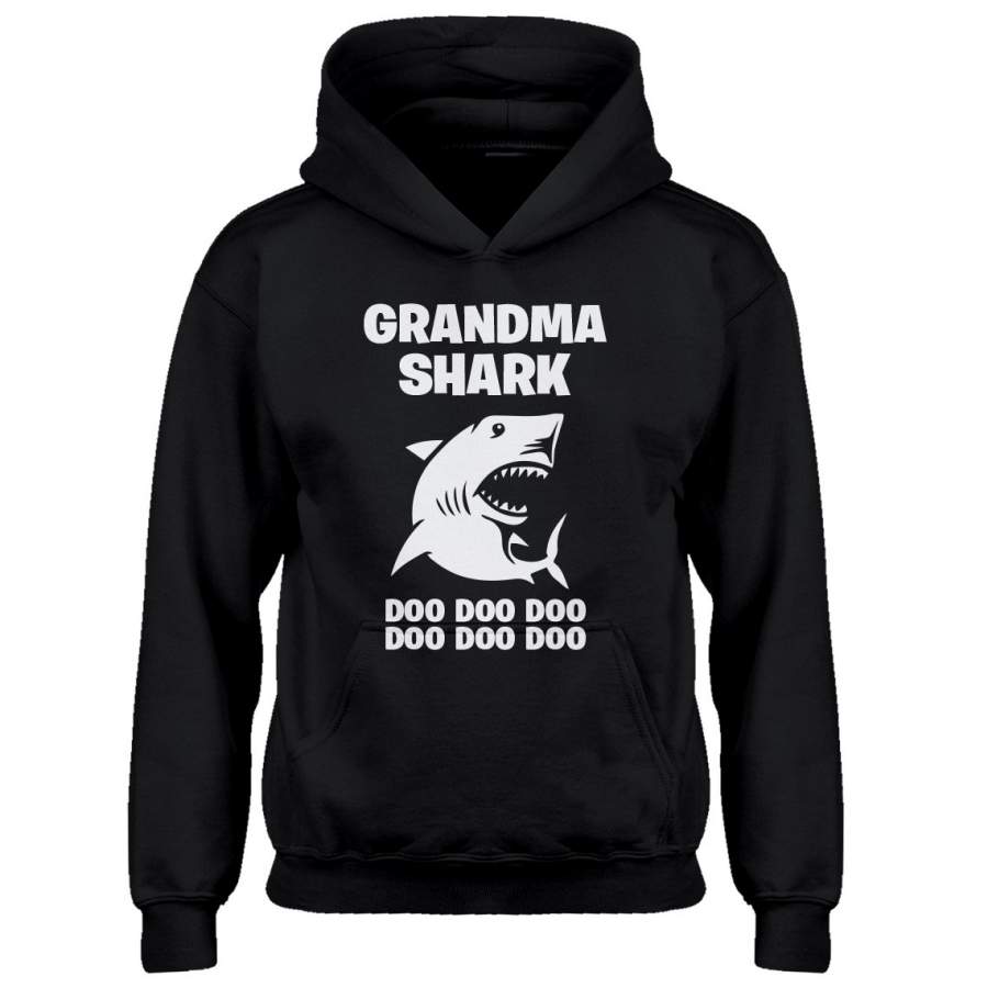 Youth Grandma Shark Kids Hoodie