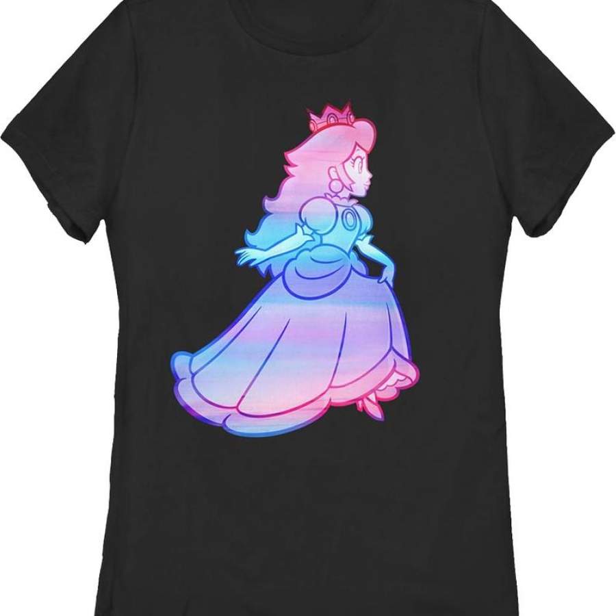 Womens Watercolor Princess Peach Super Mario Bros. Shirt