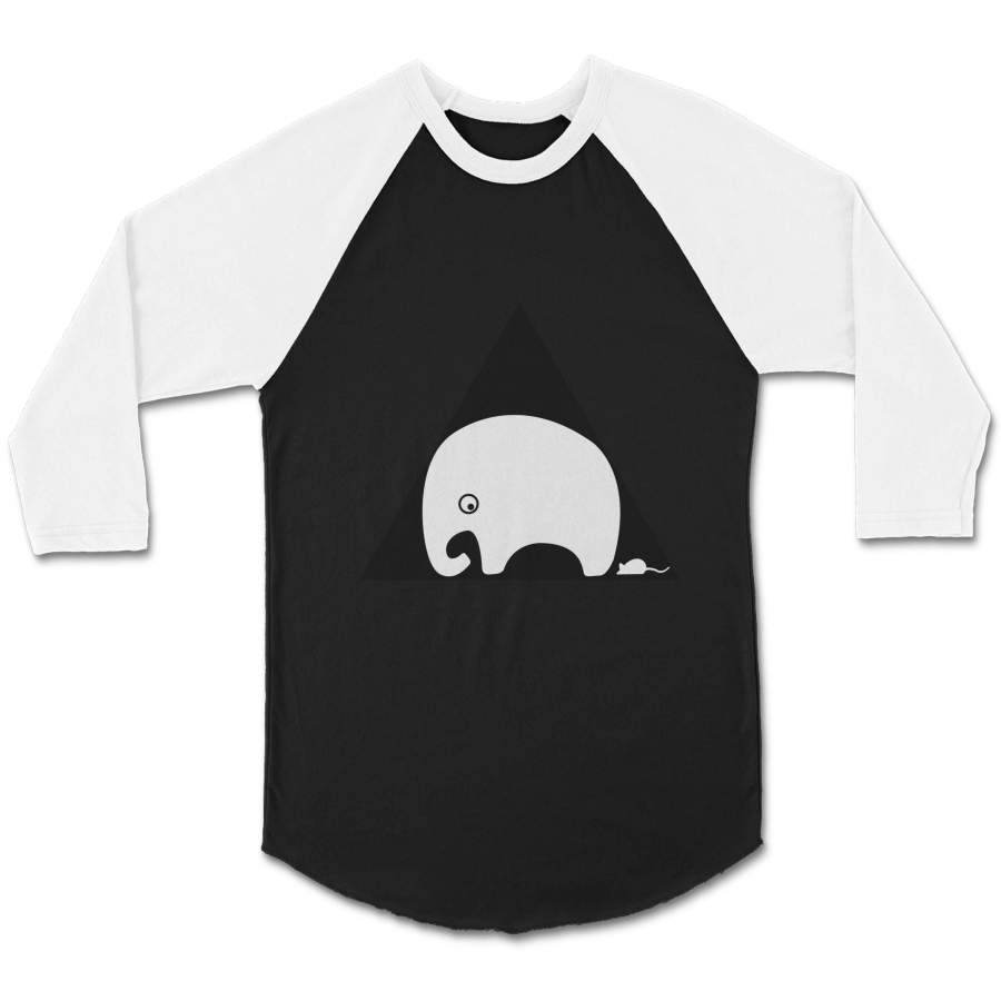 Mens Elephant CPY Unisex 3/4 Sleeve Baseball Tee T-Shirt