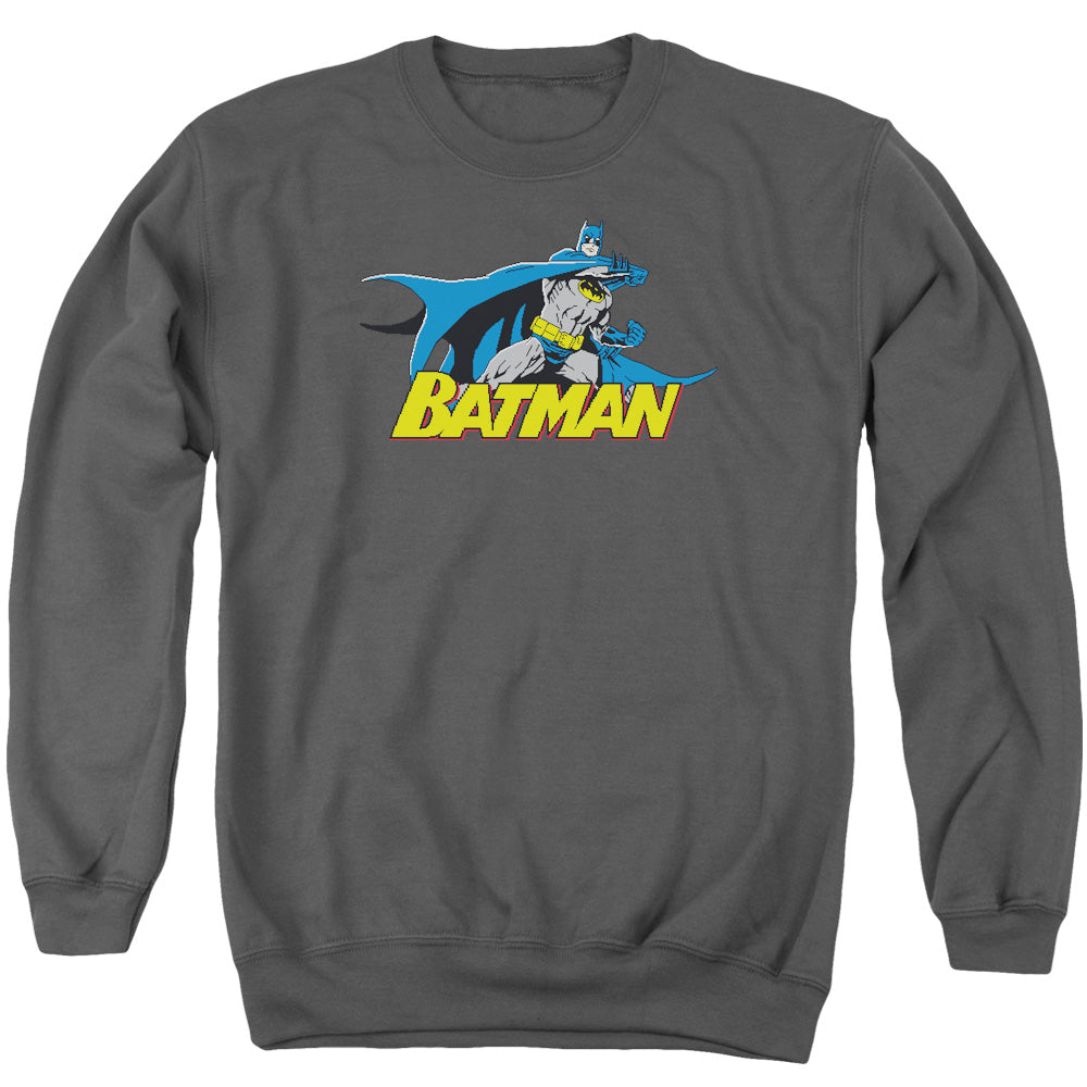 Batman 8 Bit Cape Mens Crewneck Sweatshirt Charcoal