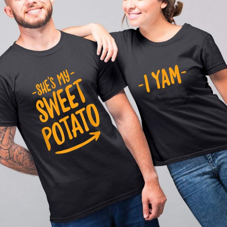 Couple gifts – Matching shirts she’s my sweet potato i yam t-shirt sweatshirt gifts – GST