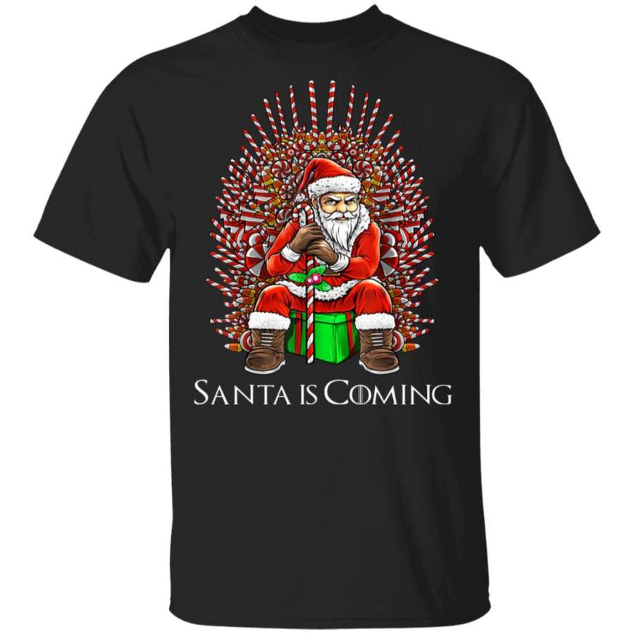 Santa Is Coming Candy Cane Throne Christmas Parody T-Shirt, Sweatshirt