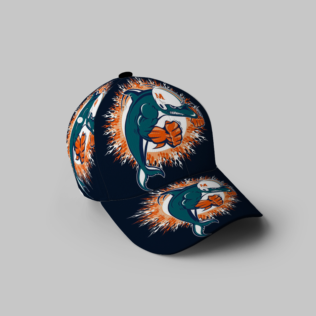 Miami Dolphins Art 4 3D Printing Baseball Cap Classic Hat