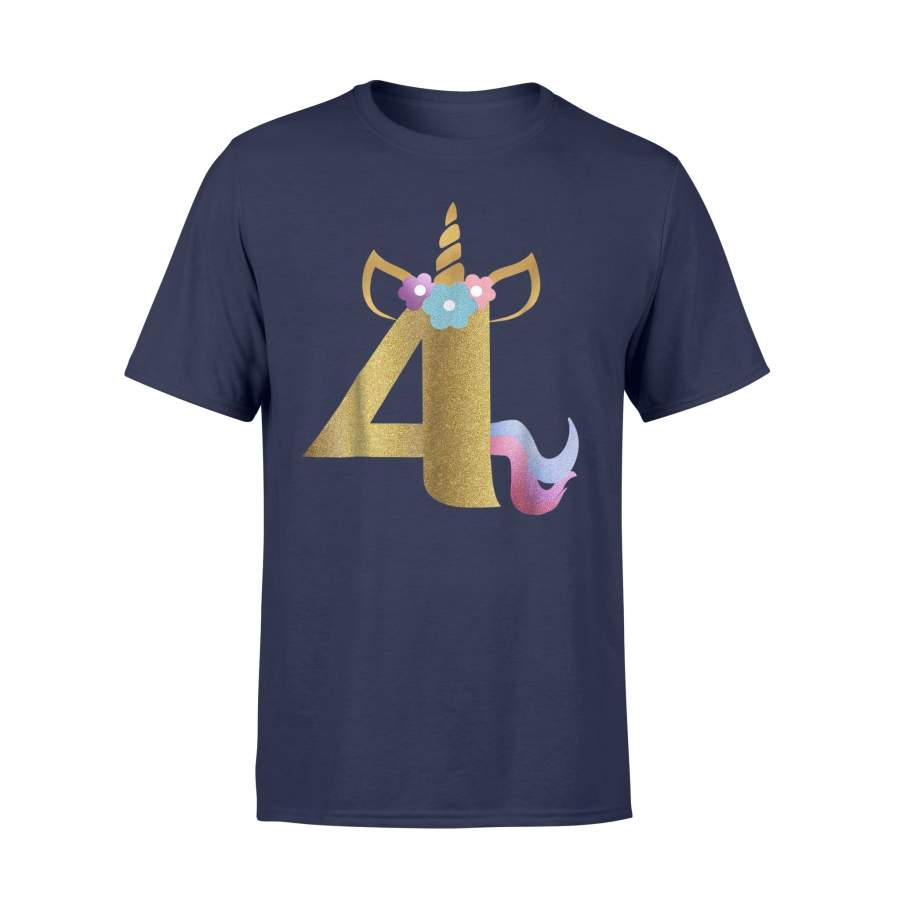 4th Birthday Four Birthday Unicorn T Shirt