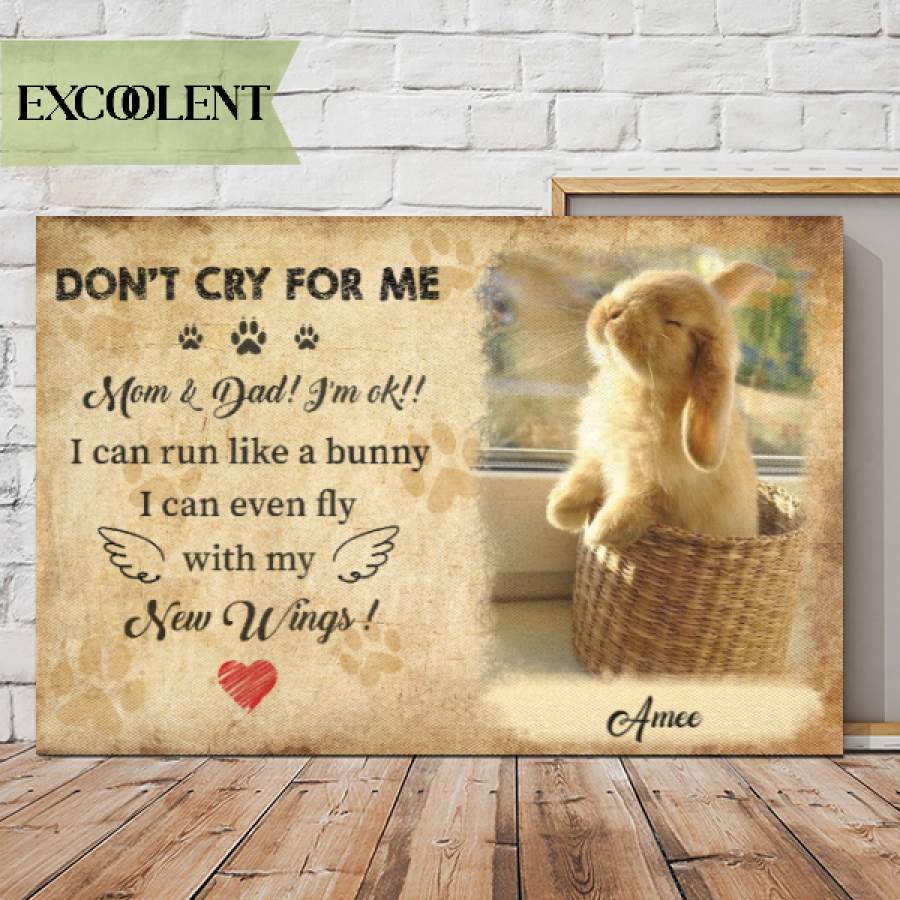 Personalized – Don’t Cry For Me/Us, Mom & Dad! I’m ok! – Rabbits upload Image up to 4 Rabbits Canvas/Canvas with Frame/Poster