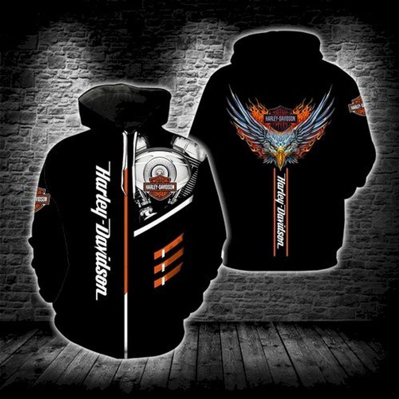 Harley Davidson Live Free Or Die Eagle For Men Women 3D Hoodie N98 ...