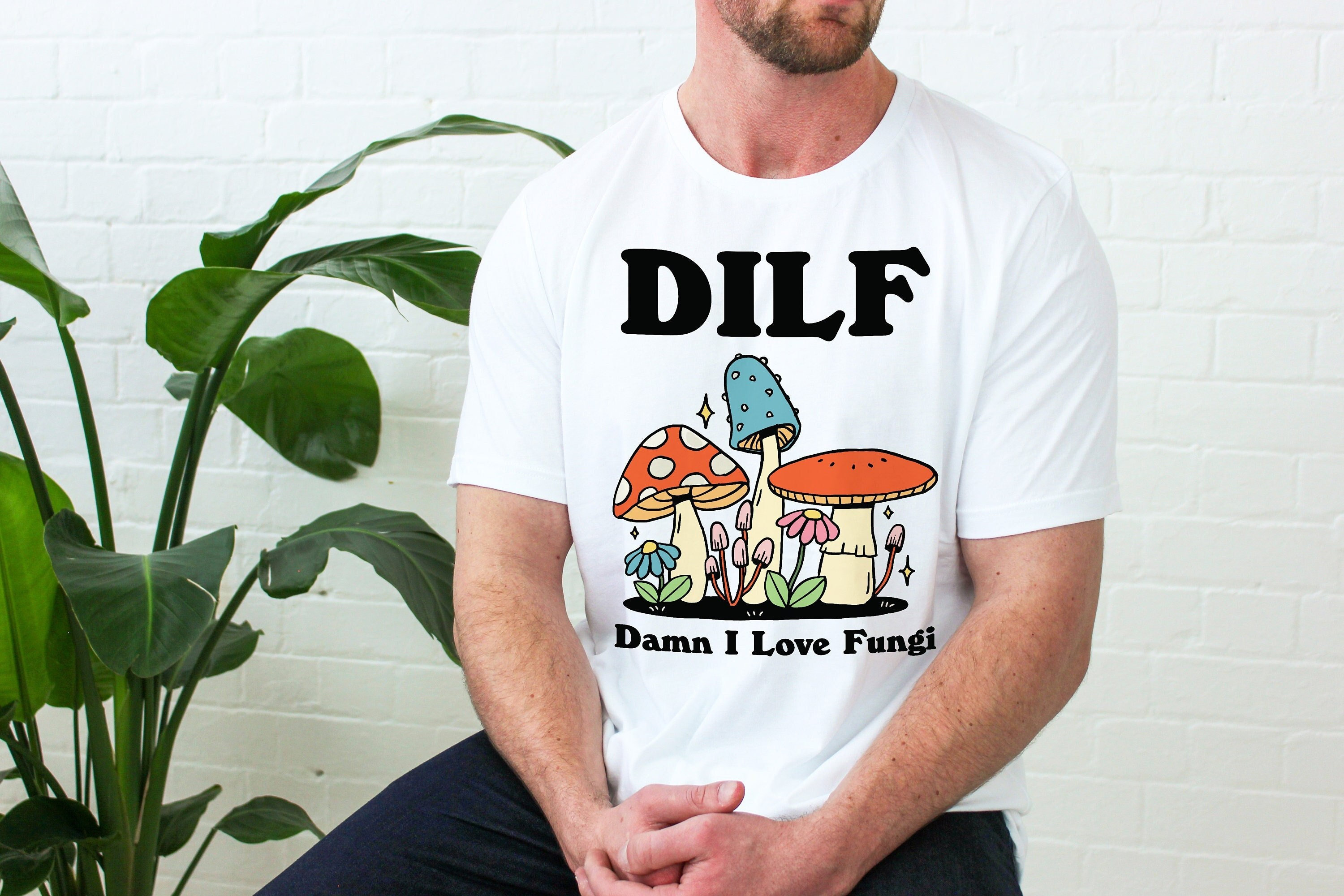 Retro Fungi Tshirt, Funny DILF Mushroom Shirt, Cottagecore Froggy Tee, Toadstool UNISEX Tee, Toad Stool Lover shirt, Casual Mens Shirt