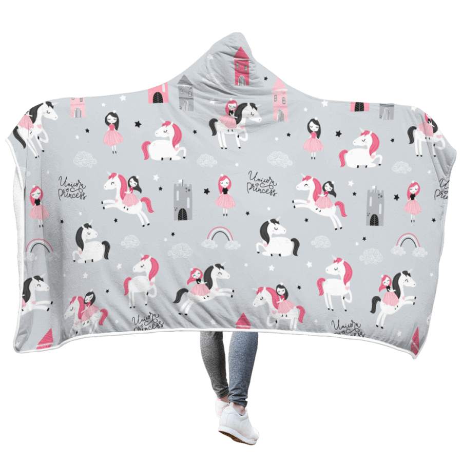 Unicorn Princess Custom Hooded Blanket