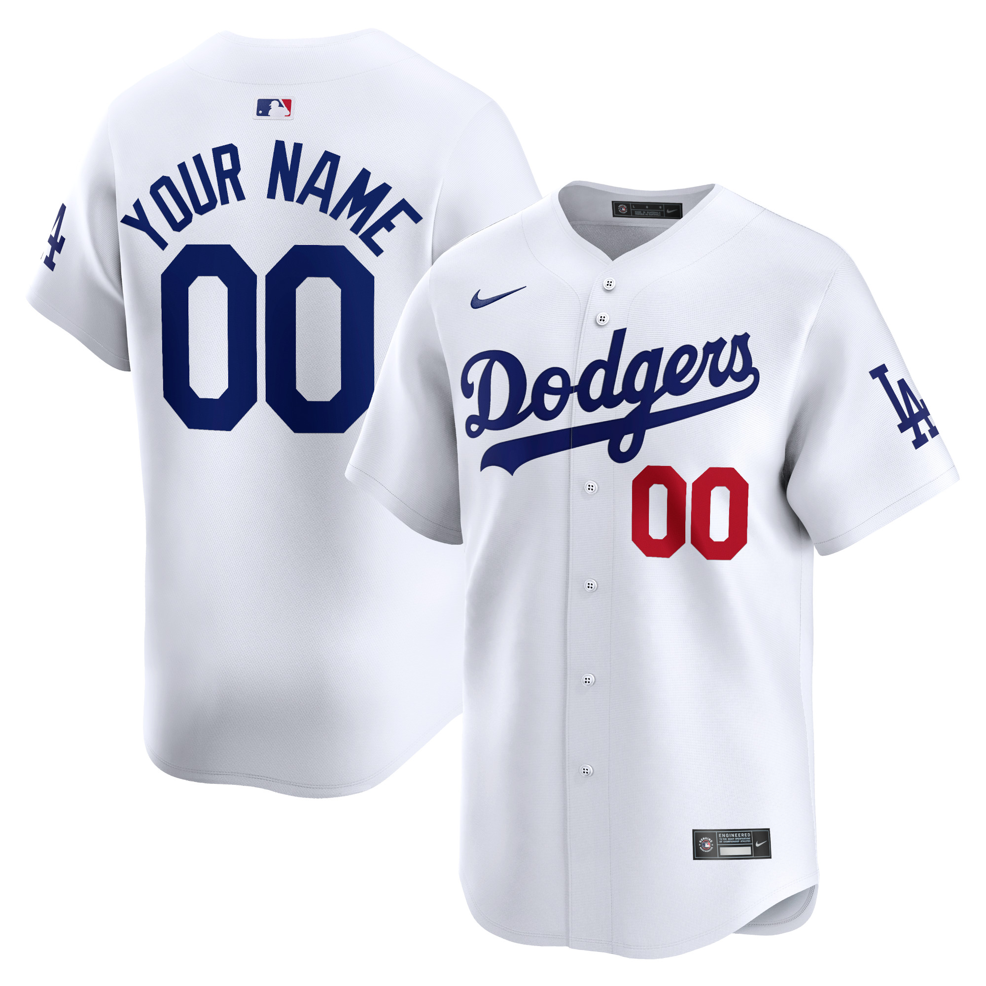 Los Angeles Dodgers Home Limited Custom Jersey – White