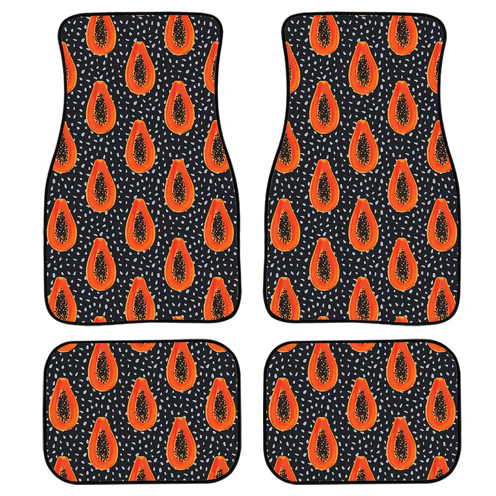 Exotic Papaya Pattern Print Front And Back Car Floor Mats, Front Car Mat