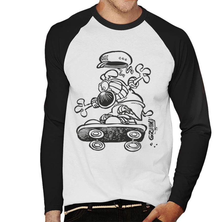 Grimmy Skateboarding Men’s Baseball Long Sleeved T-Shirt