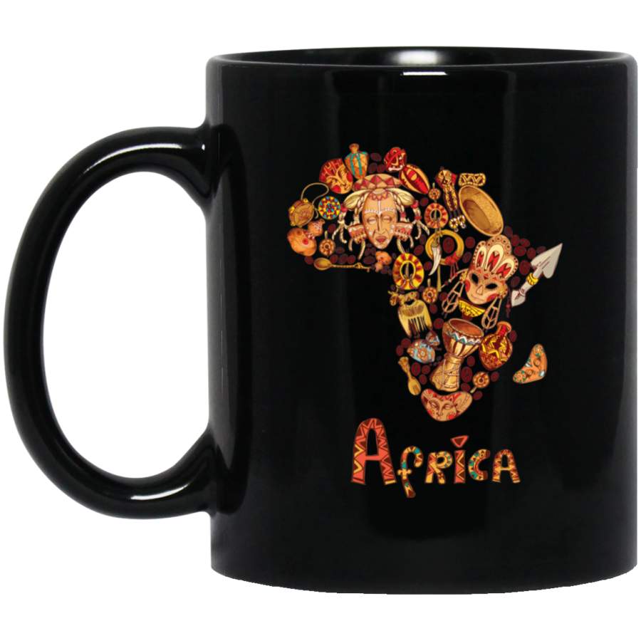 African American Coffee Mug Africa Map 11oz – 15oz Black Mug