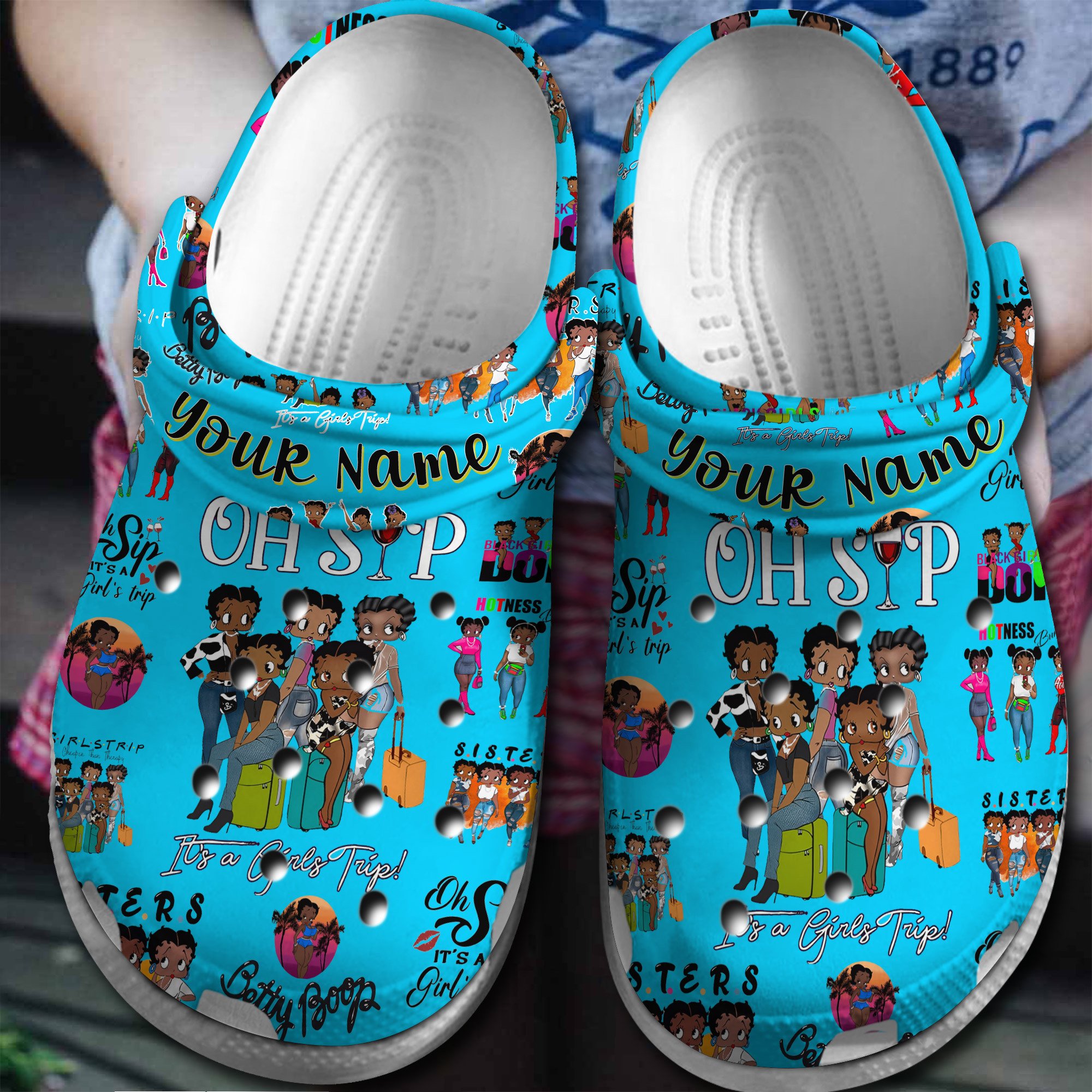 Betty Boop Cartoon Crocs Crocband Clogs Shoes Comfortable For Men Women and Kids 4