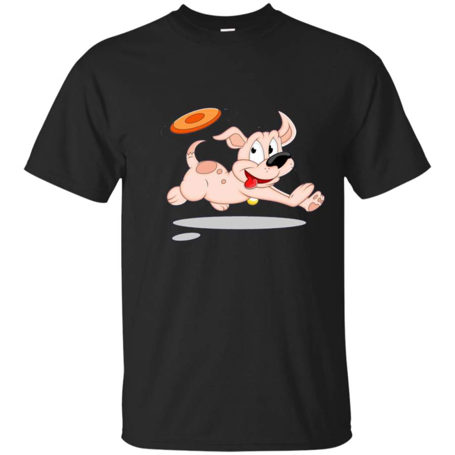 Cute Puppy Dog Running with Frisbee T-shirt