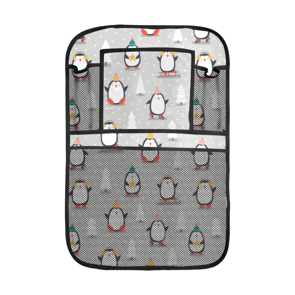 Cute Penguin Christmas Pattern Car Seat Back Organizer