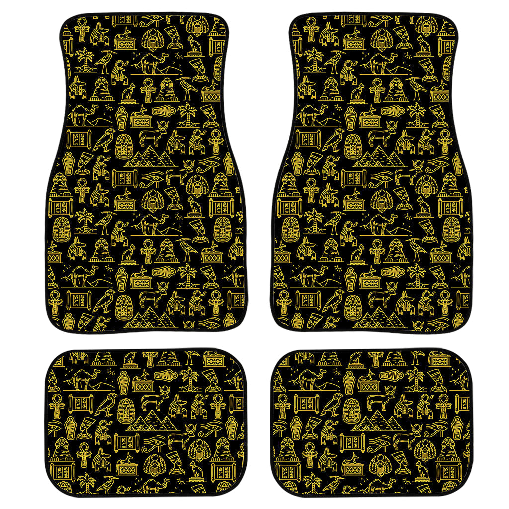 Egyptian Symbols Pattern Print Front And Back Car Floor Mats, Front Car Mat