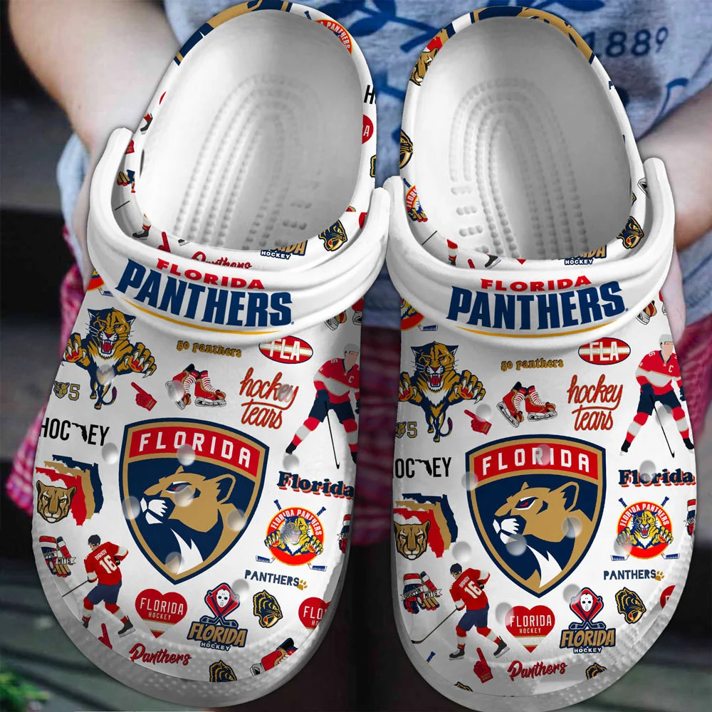 Florida Panthers Ice hockey team NHL Sport Crocss Clogs Crocband Shoes Comfortable For Men Women and Kids