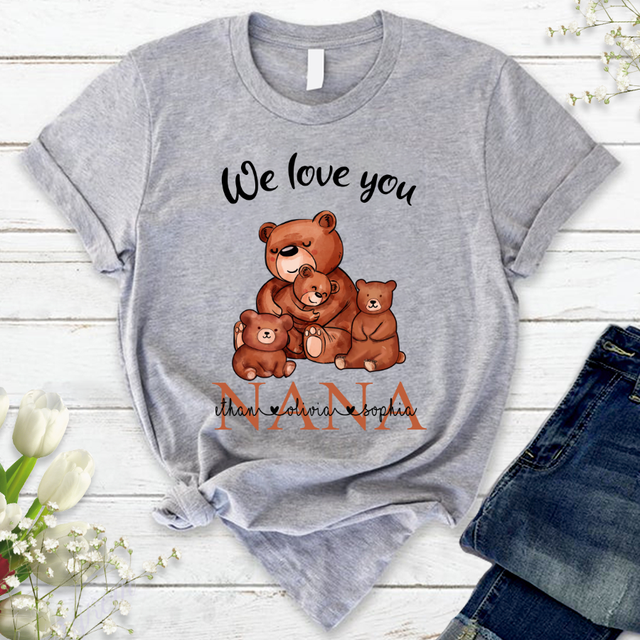 Personalized We Love You Grandma Bear Mother Day T-Shirt