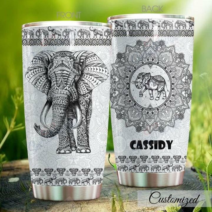 Personalized Elephant Dd28110106Cl Stainless Steel Tumbler Customize Name, Text, Number