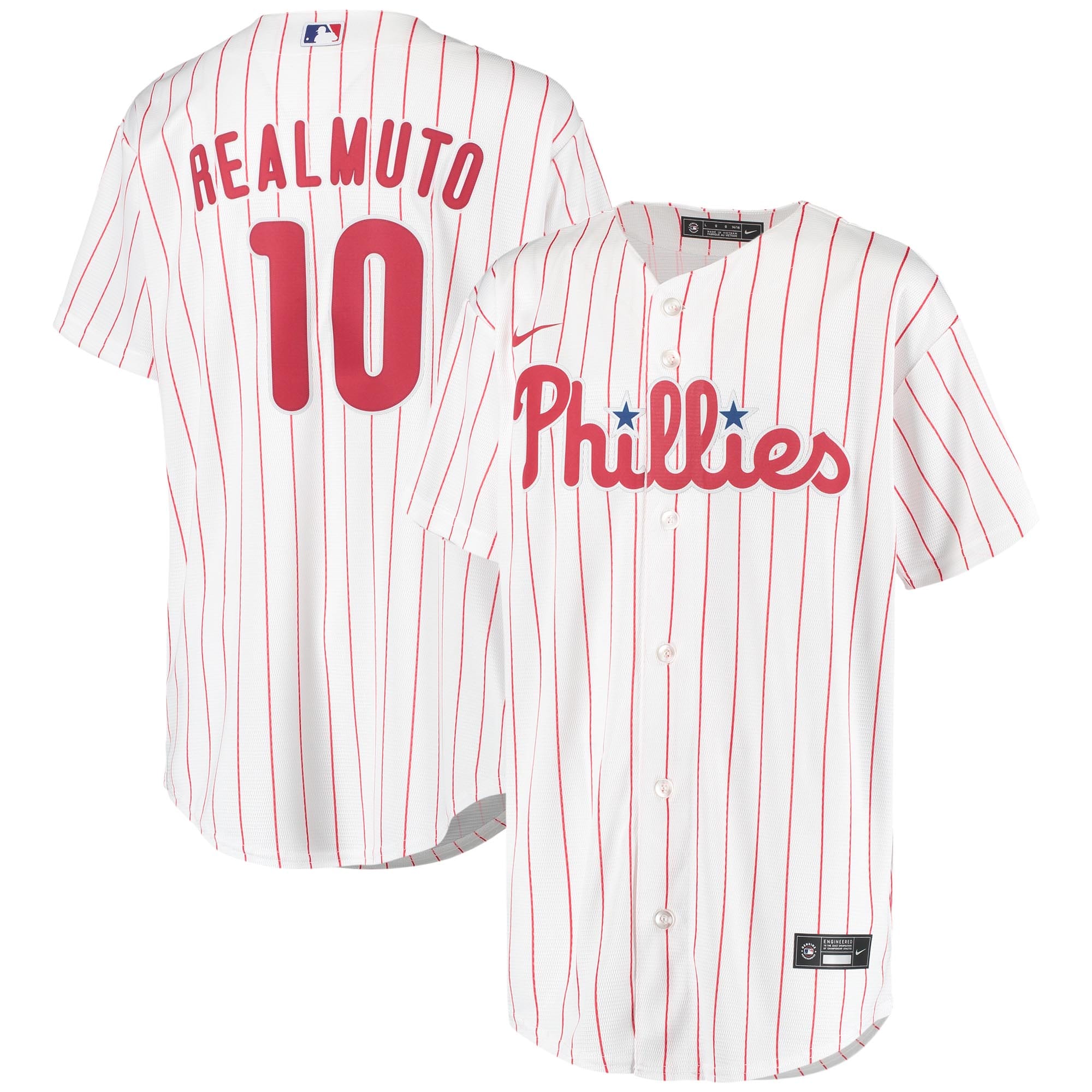 J.T. Realmuto Philadelphia Phillies Youth Alternate Replica Player Jersey – White