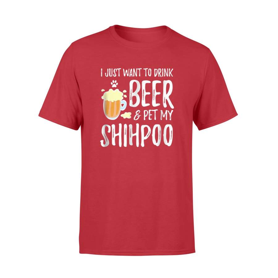 Beer And Pet Shih Poo For Shih Tzu Poodle Dog Mom T-Shirt