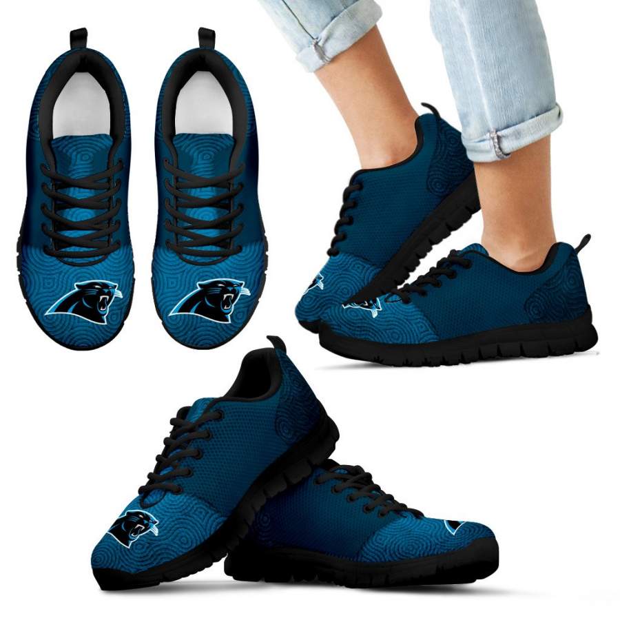 Seamless Line Magical Wave Beautiful Carolina Panthers Sneakers