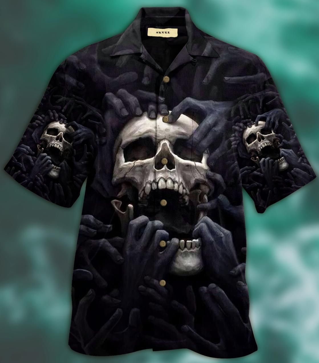 Dark Skull Aloha Hawaii Shirt Colorful Short Sleeve Summer Beach Casual For Men And Women Ha108075