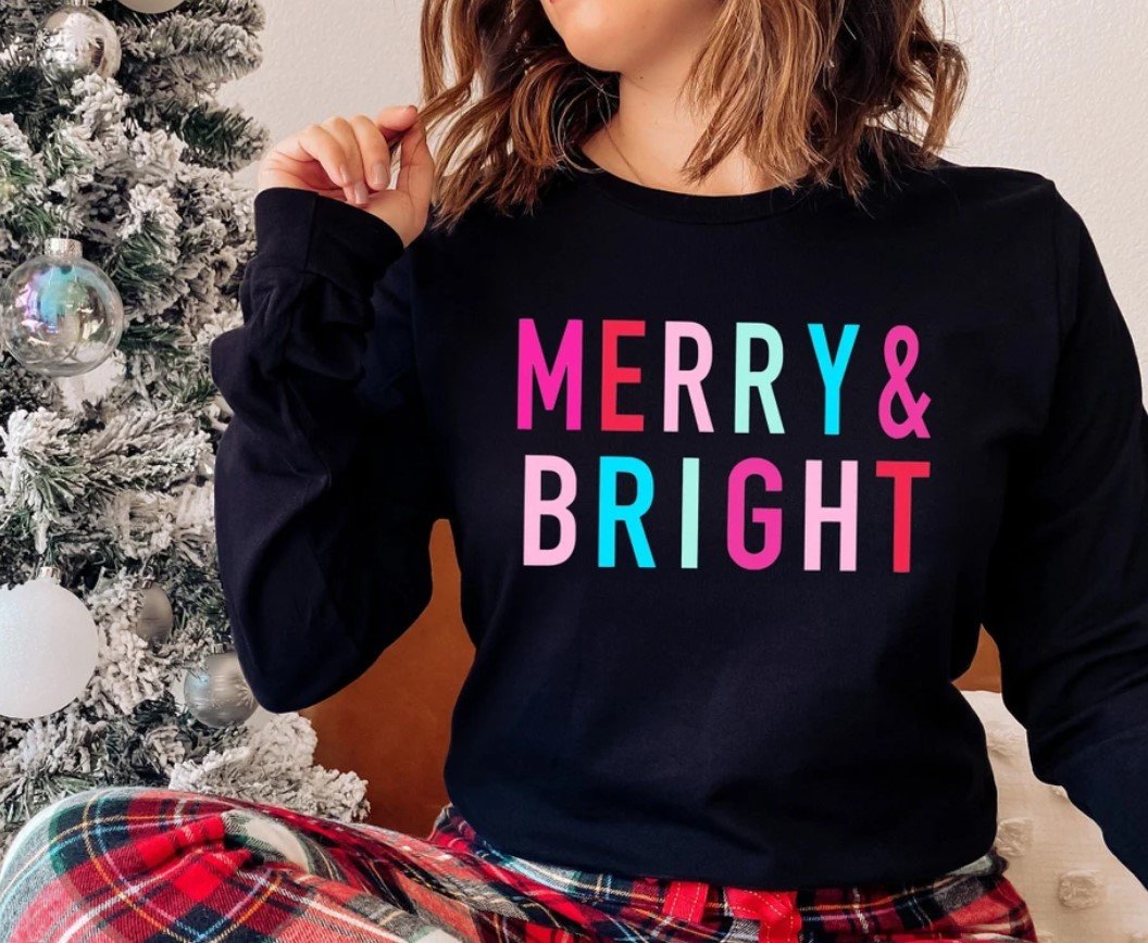 Christmas Sweatshirt, Funny Christmas Shirts For Women, Christmas Gifts For Women Merry Shirt, Christmas Crewneck Christmas Sweater Merry