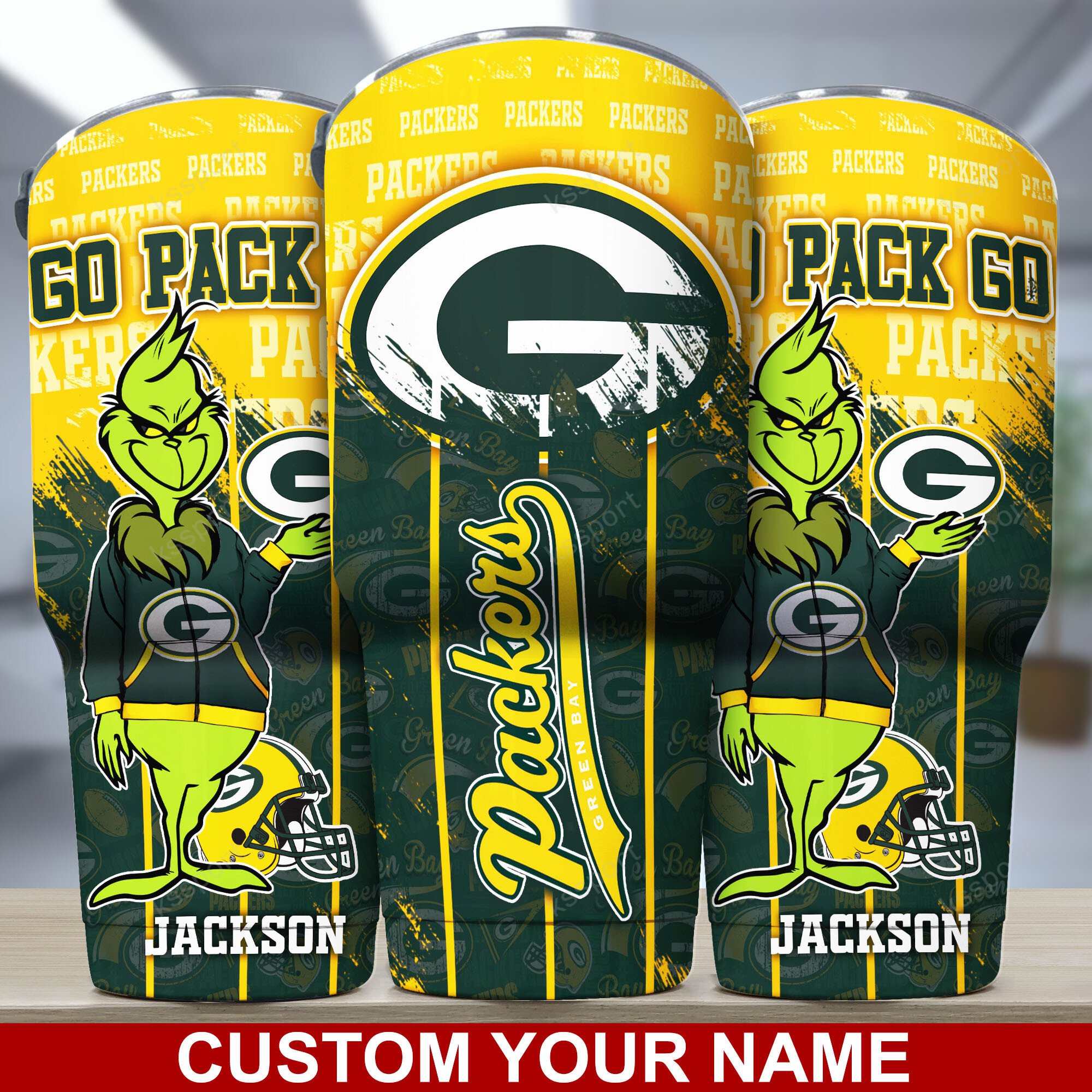 Green Bay Packers Custom Name Tumbler Bg100