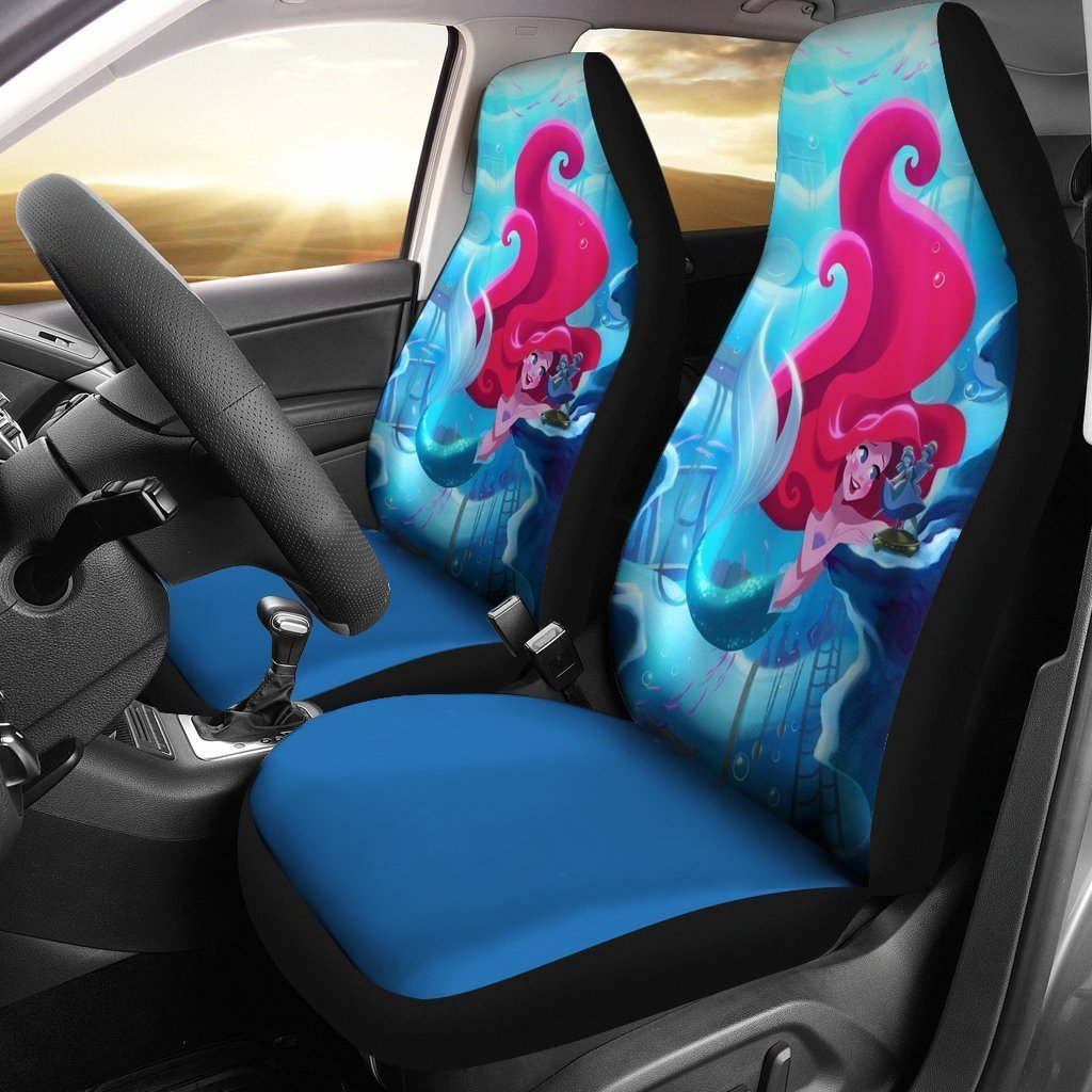 Ariel & Flounder Cute Car Seat Cover