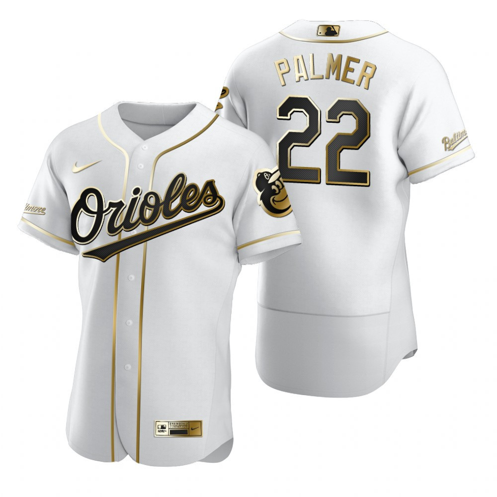 Baltimore Orioles #22 Jim Palmer MLB Golden Brandedition White Jersey Gift For Orioles Fans