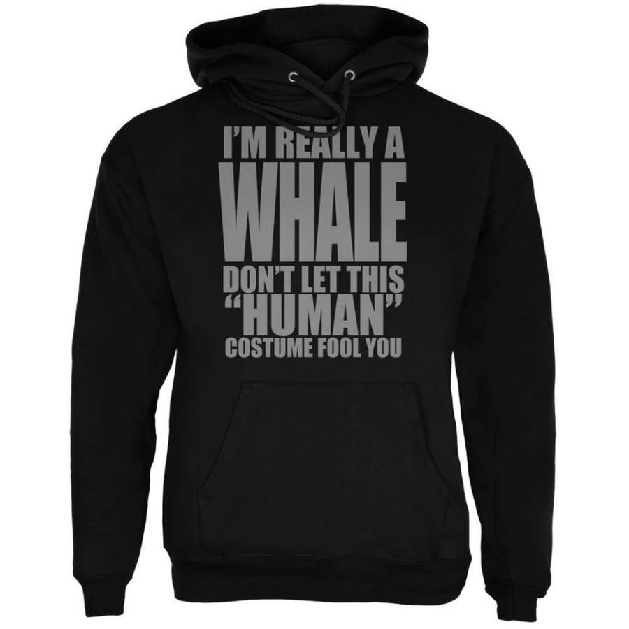 Halloween Human Whale Costume Black Adult Hoodie