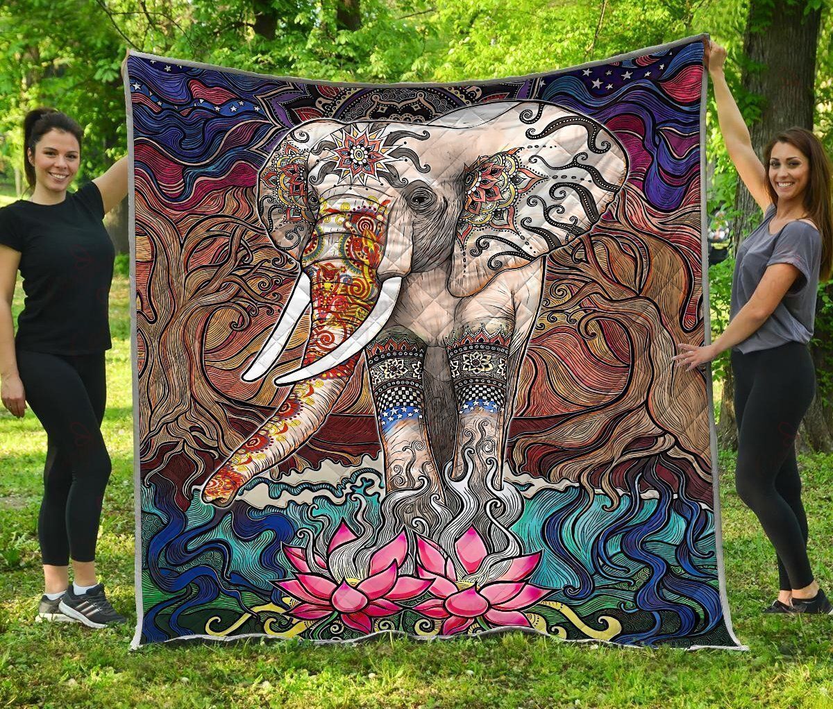 Mandala Elephant Xl0604101Cl Quilt Blanket