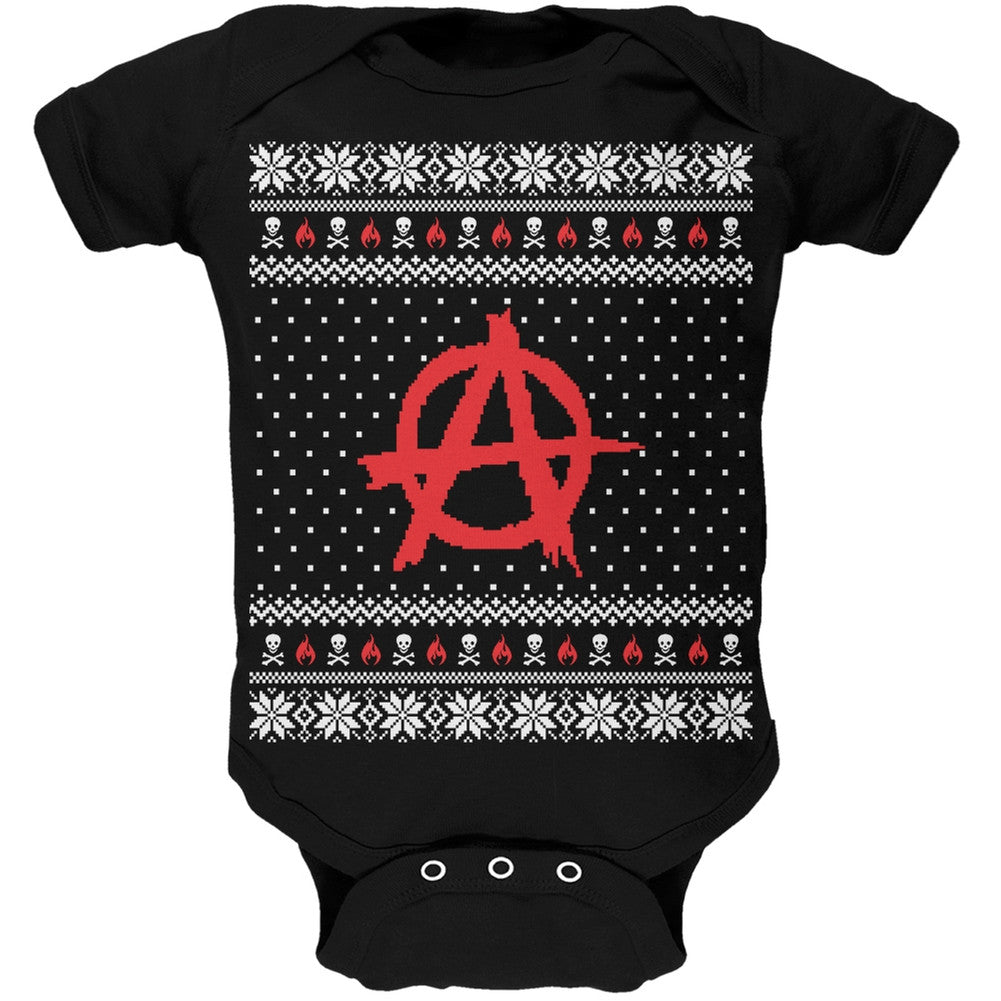 Anarchy Ugly Christmas Sweater Black Soft Baby One Piece