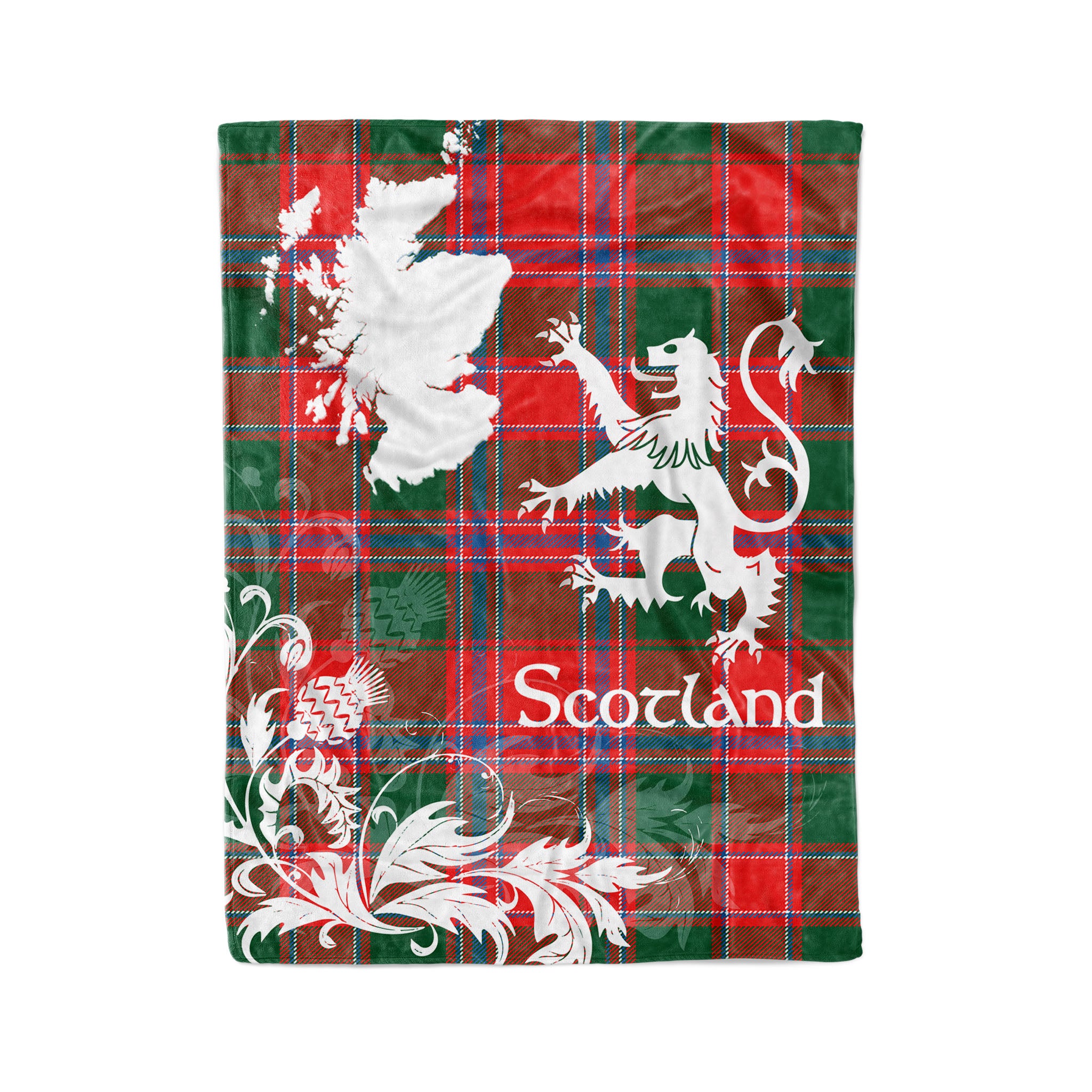 Tartan Plaid Fleece Blanket Tartan Blanket Thistle And Lion Scottish Clan Dalzell Plaid Blanket