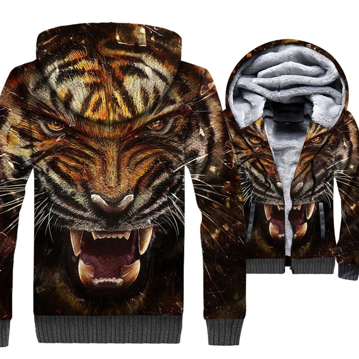 Animal Jackets – Animal Series Violent Tiger Super Cool 3D Fleece Jacket