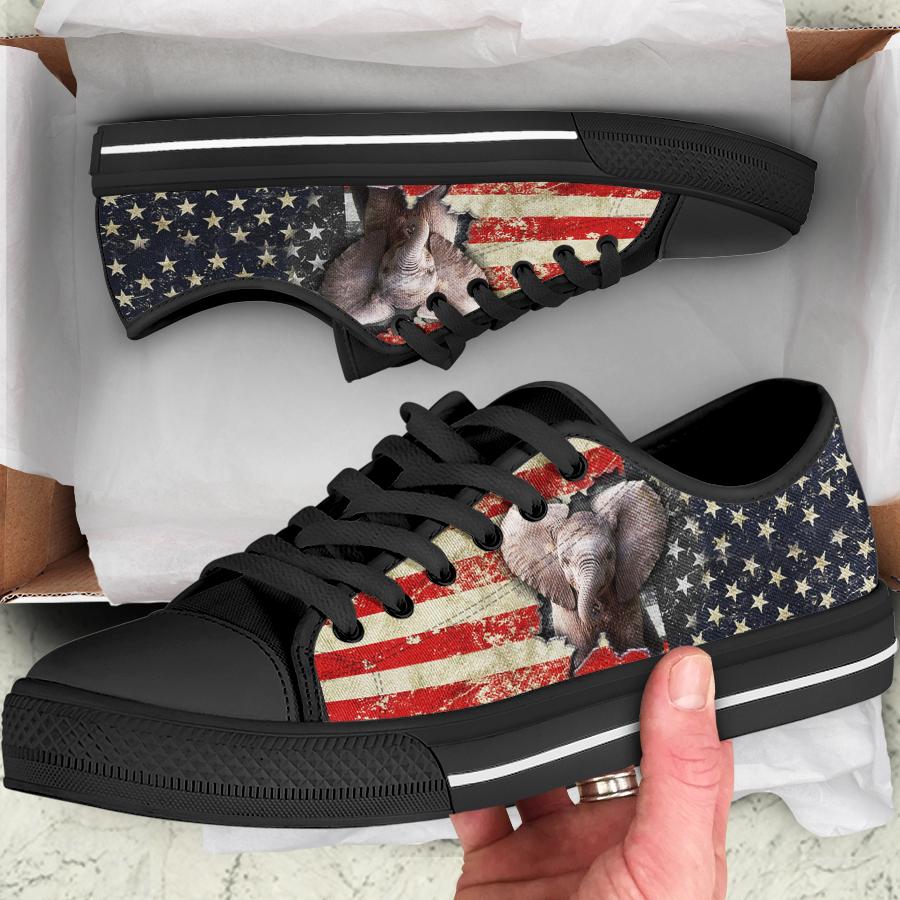 US FLAG ELEPHANT LOW TOP SHOES