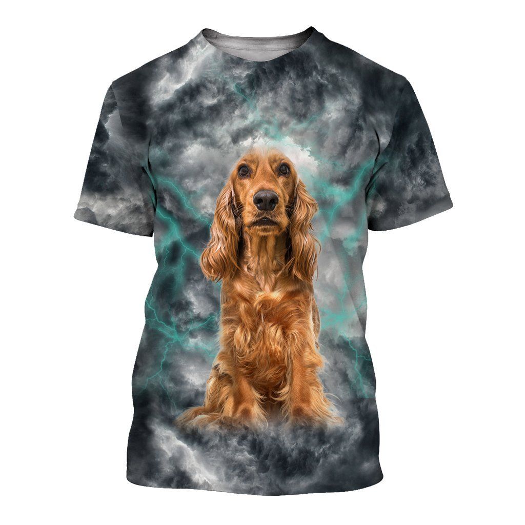 Cocker Spaniel Storm 3D All Over Printed Shirts