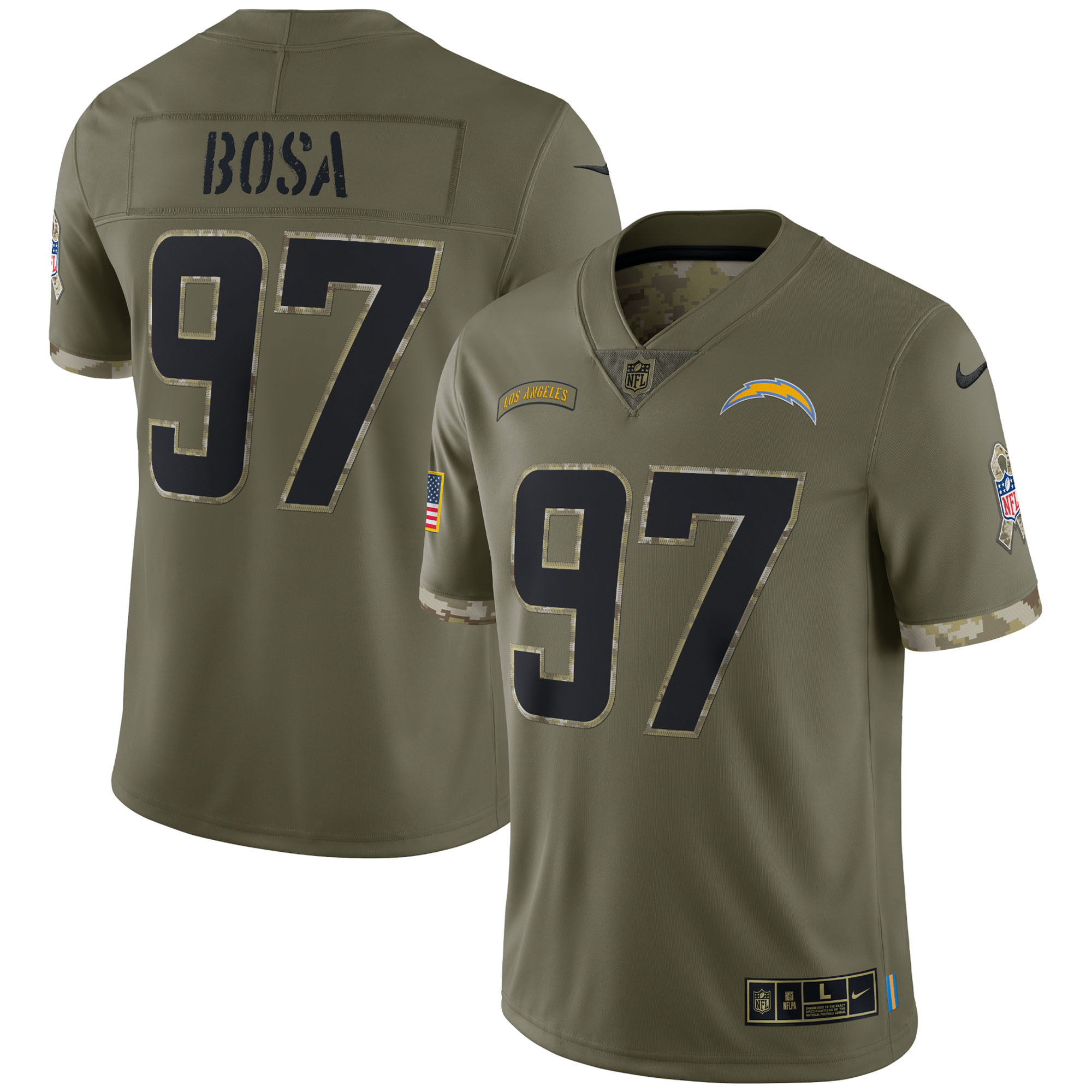 Joey Bosa Los Angeles Chargers 2022 Salute To Service Limited Jersey – Olive