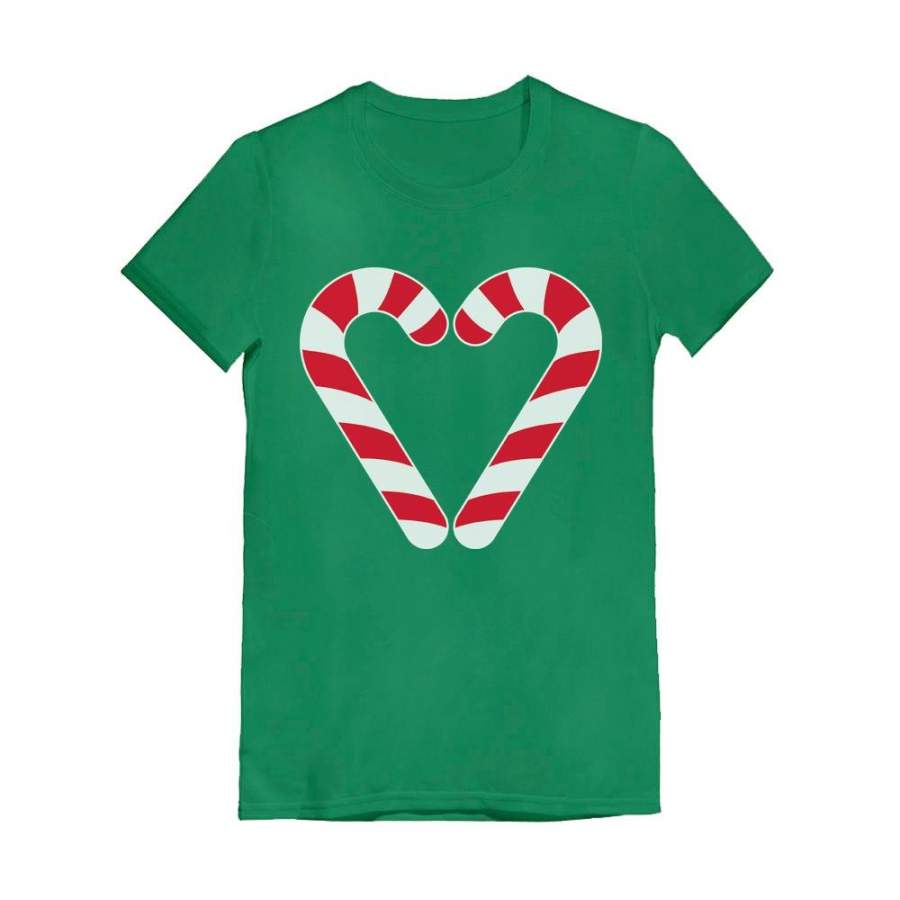 Christmas Candy Cane Heart Gift Toddler Kids Girls’ Fitted T-Shirt