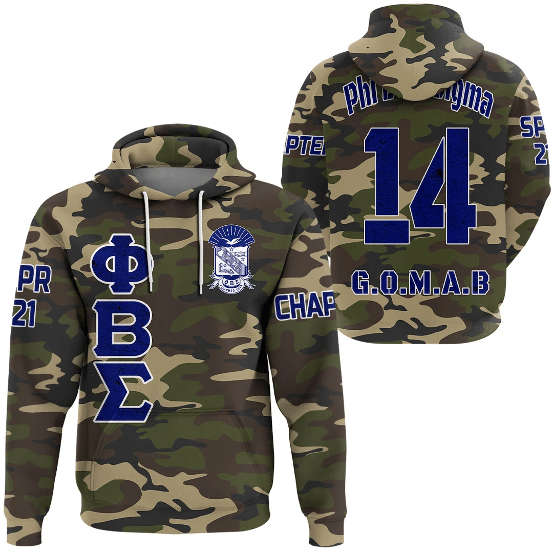 (Custom) Africa Zone Hoodie – Phi Beta Sigma Camouflage Hoodie A31