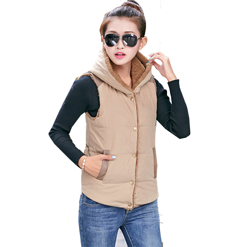 2018 Women Winter Warm Fleece Vest Thick Slim Hooded Vest Female Autumn Winter Fleece Vest Jackets 6 Colors M-3XL alx