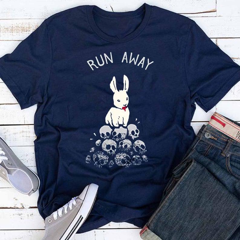 Rabbit Run Away Unisex T-Shirt, Funny Rabbit Shirt Rabbit Lover